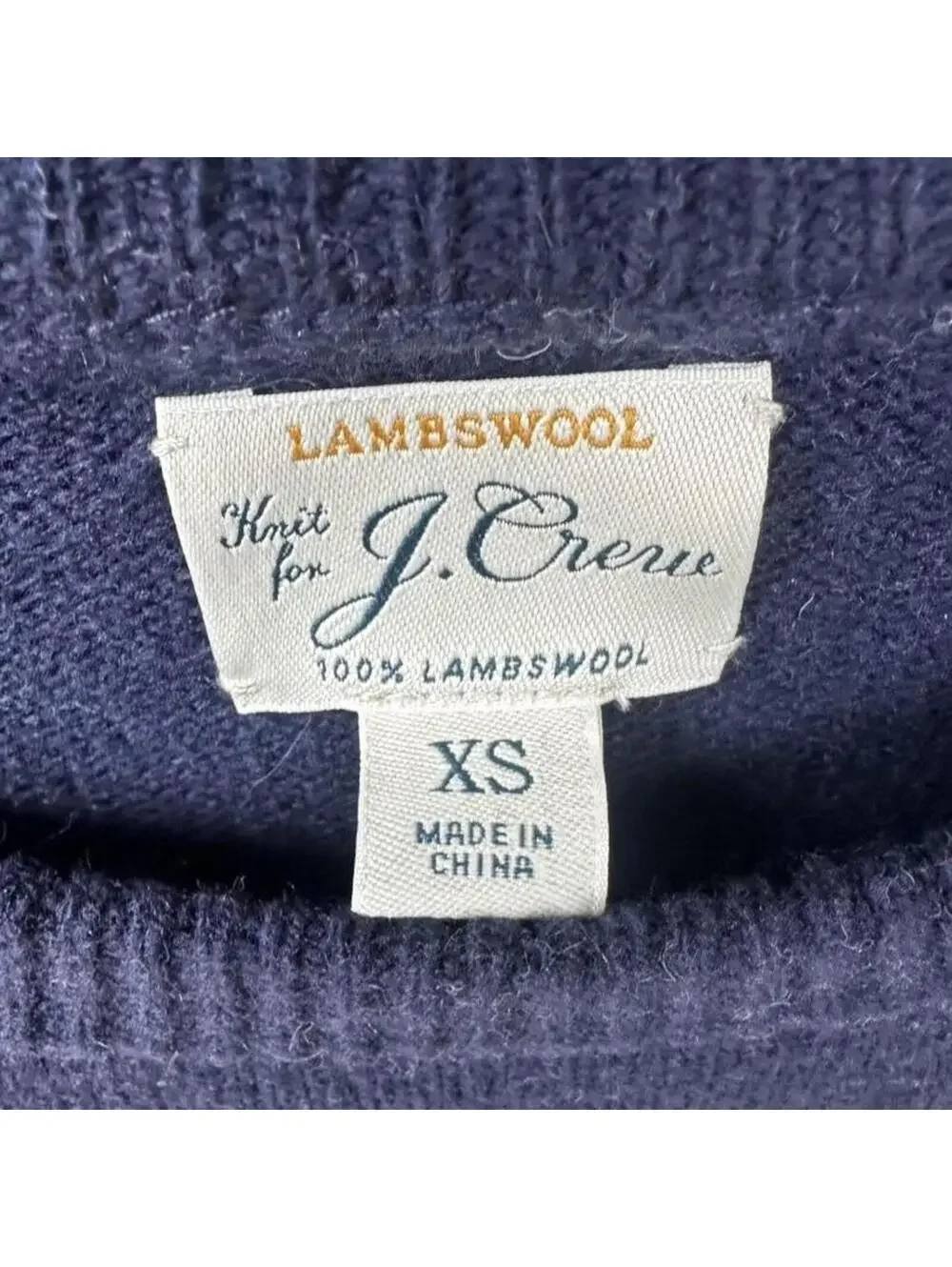 J.Crew Fair Isle 100% Lambswool Crewneck Sweater Mens Medium Navy Nordic XS